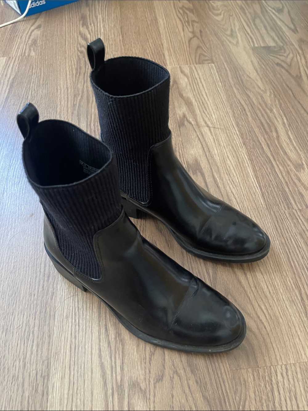 Zara Black Womens Chelsea Sock Boots